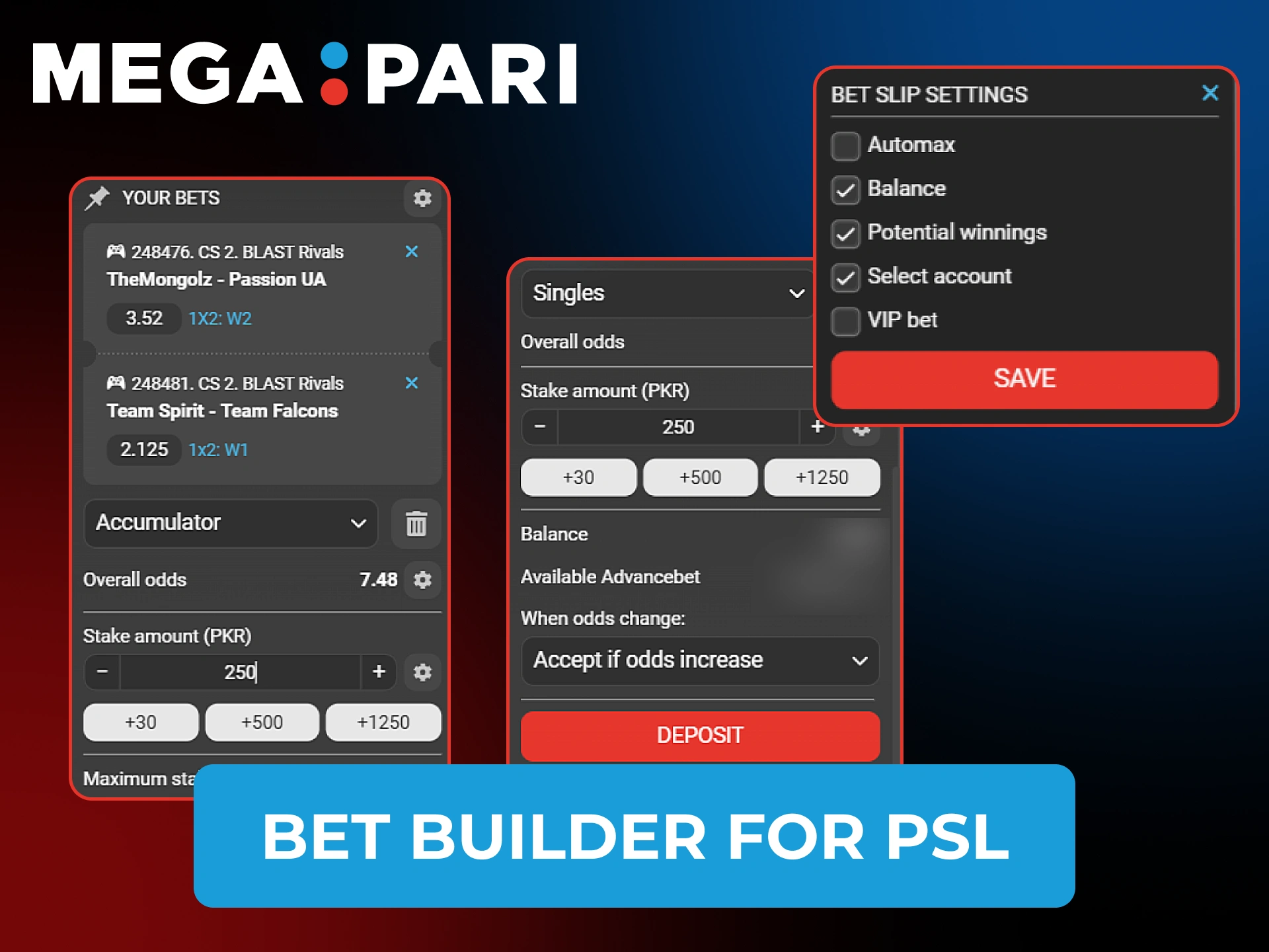 Build your bets for bigger profit at Megapari.