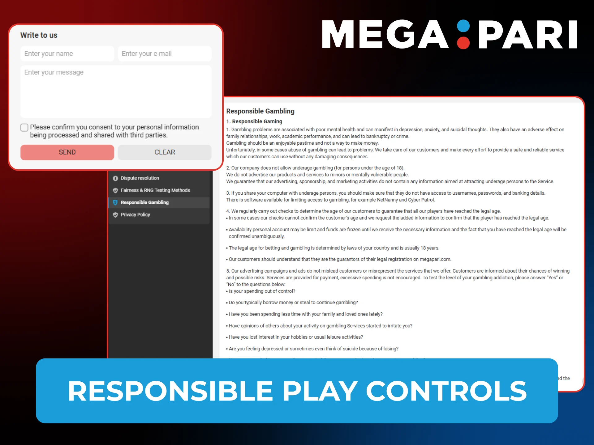 Write Megapari support for personal play controls.