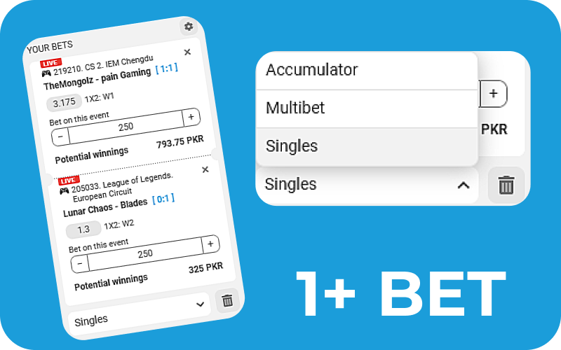 Place bets separately with single bet type at Megapari.
