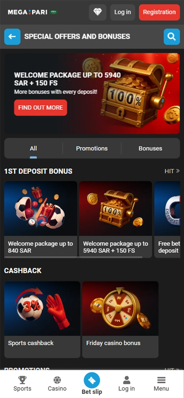 Dont forget to take your welcome bonuses and always look up for new ones from Megapari Casino.