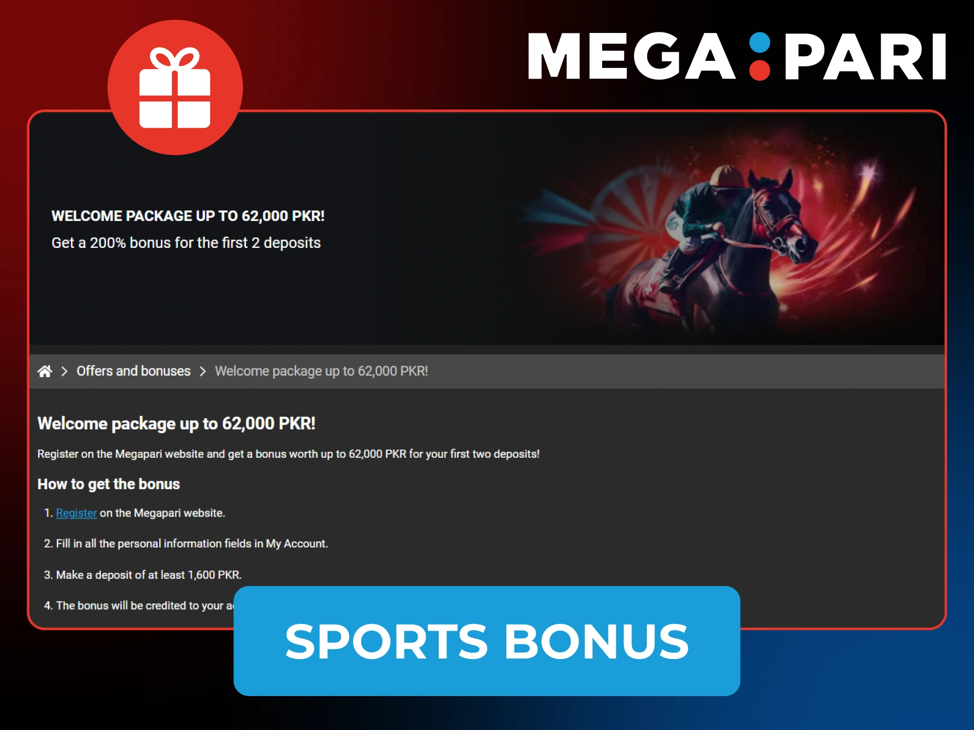 Read terms and conditions carefully to use this bonus for maximum at Megapari.