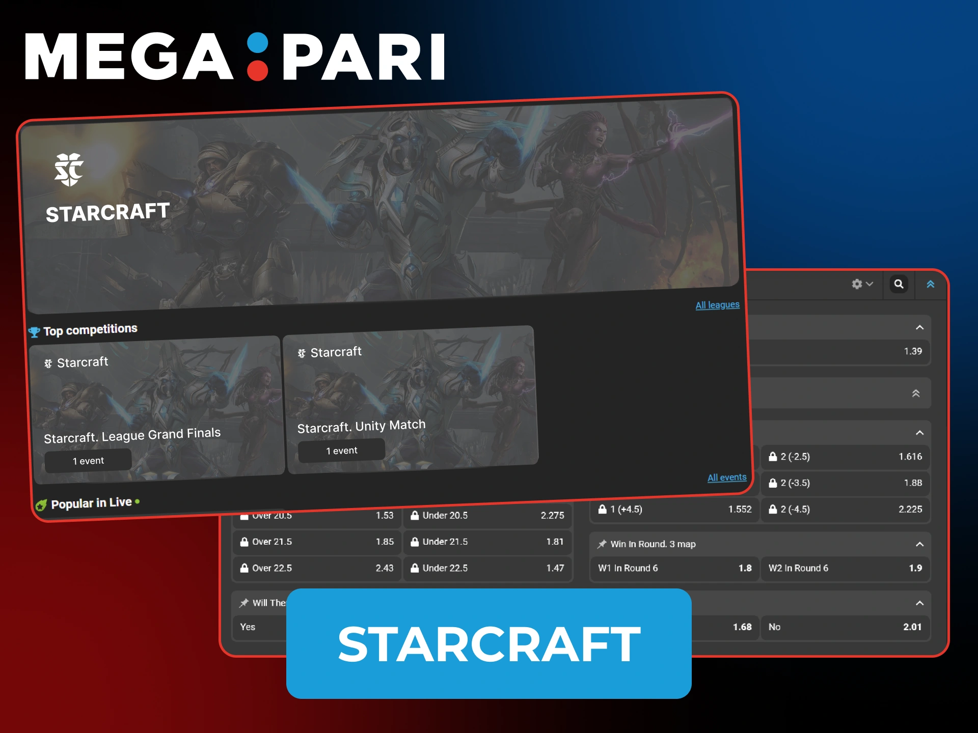 Make your win bets with Starcraft battles at Megapari.