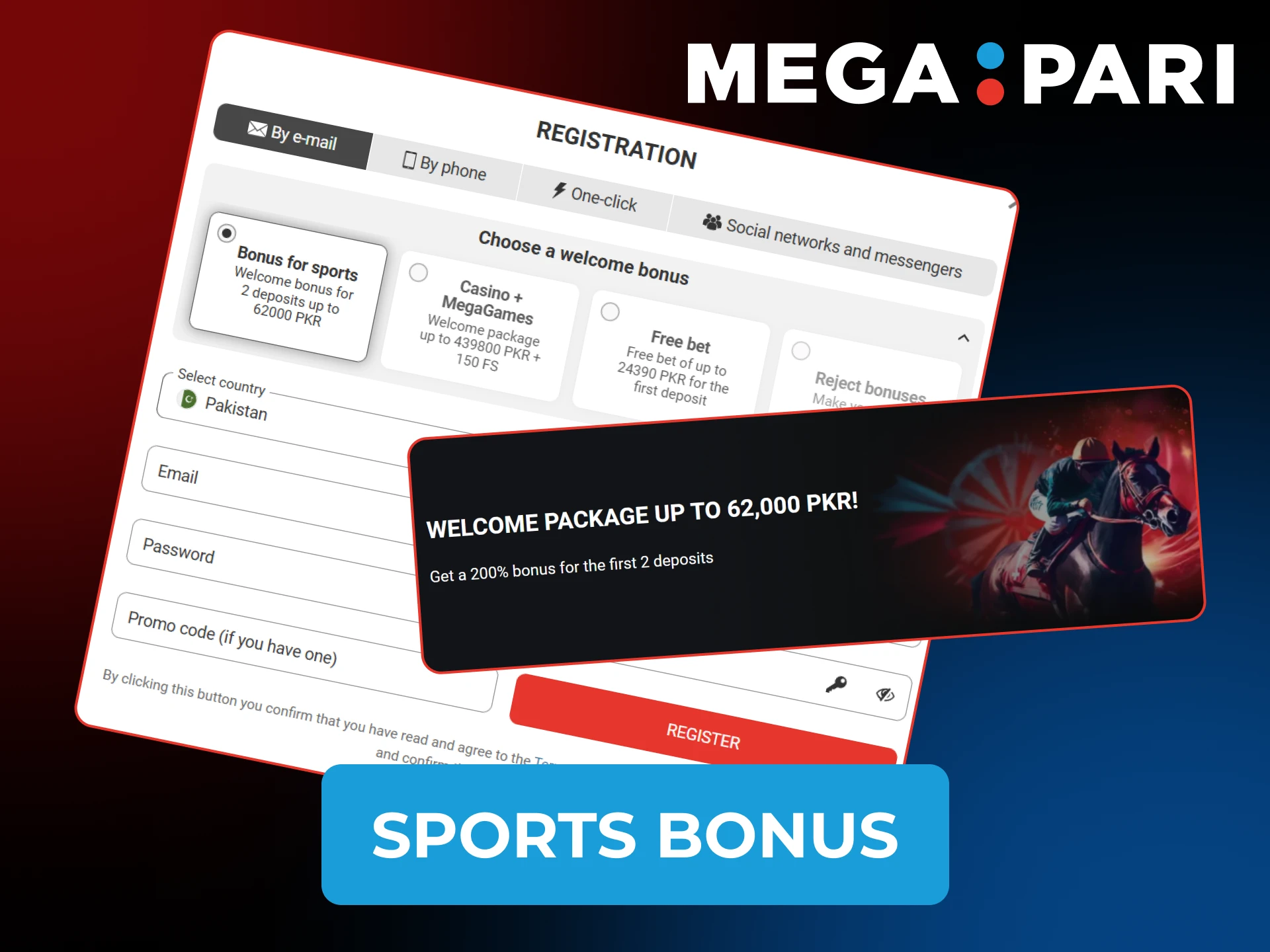 Get a sports welcome bonus when you register at Megapari.
