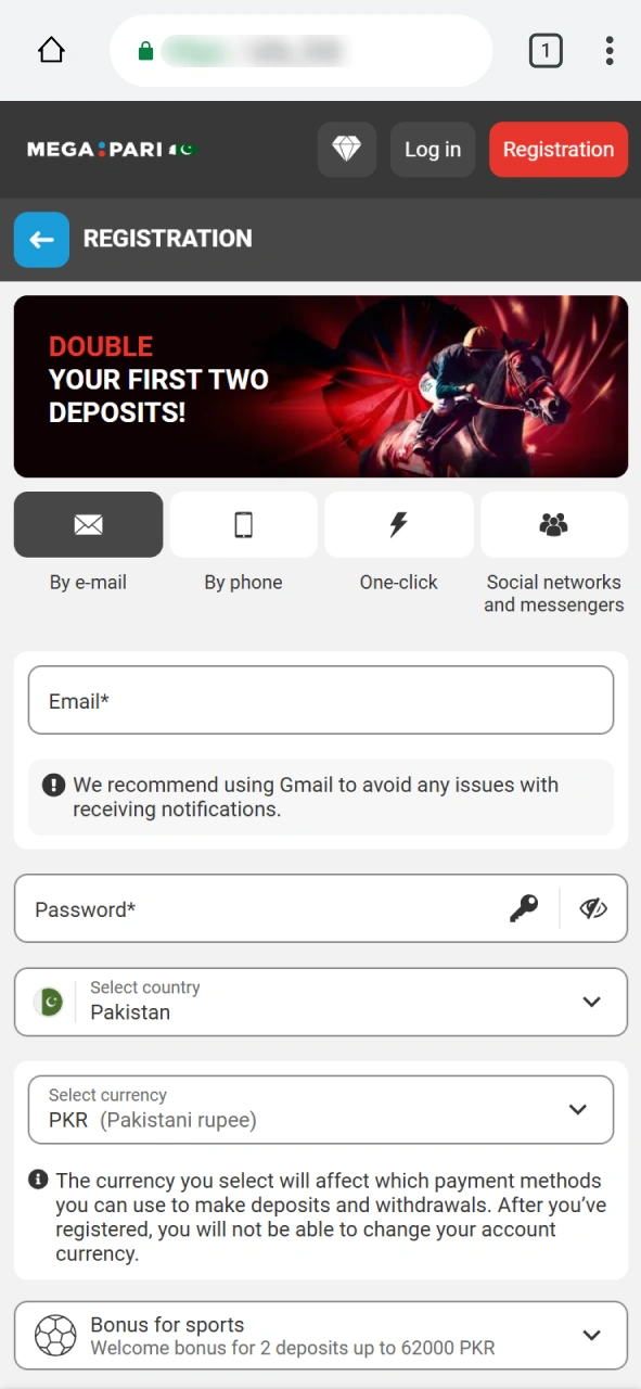 Access the mobile section for the MegaPari Aviator Android installer.
