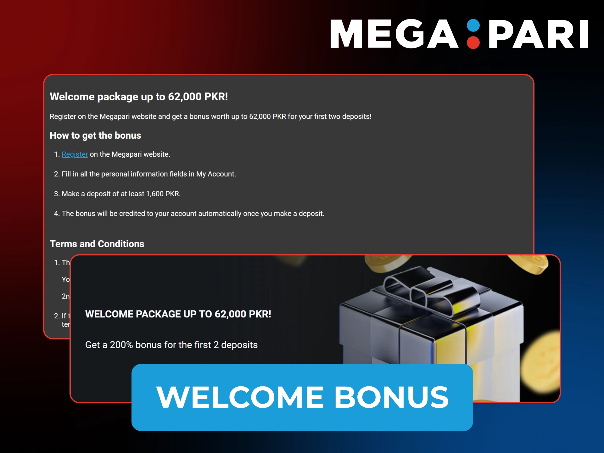 Claim a 100% MegaPari Cricket bonus to boost your sports wagers.