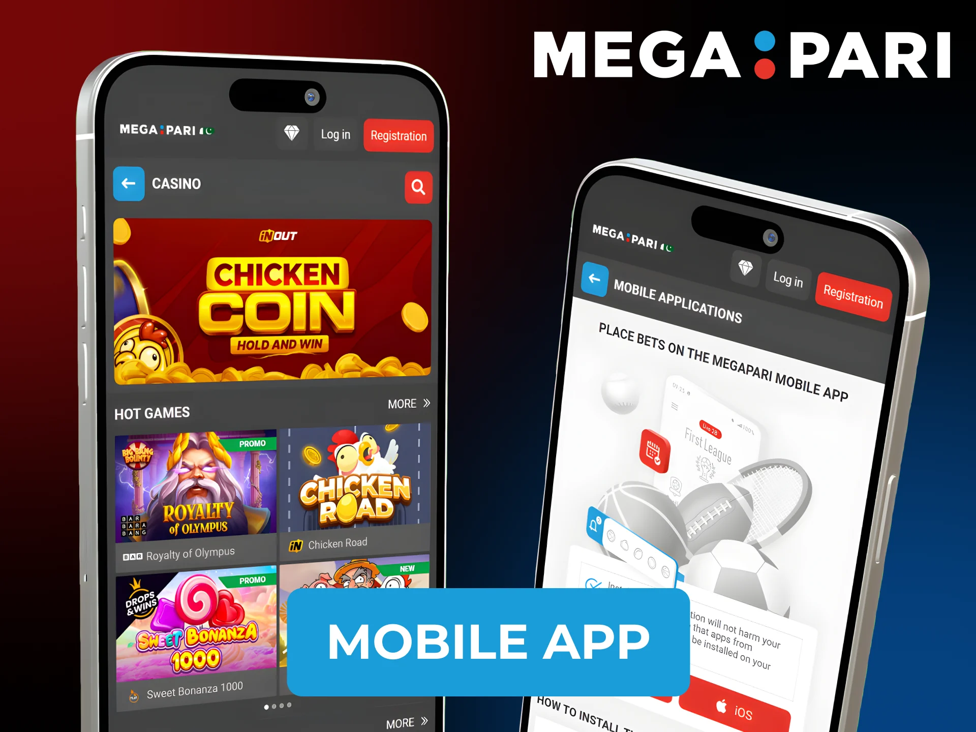 Spin your favorite MegaPari Slots using the official mobile application.