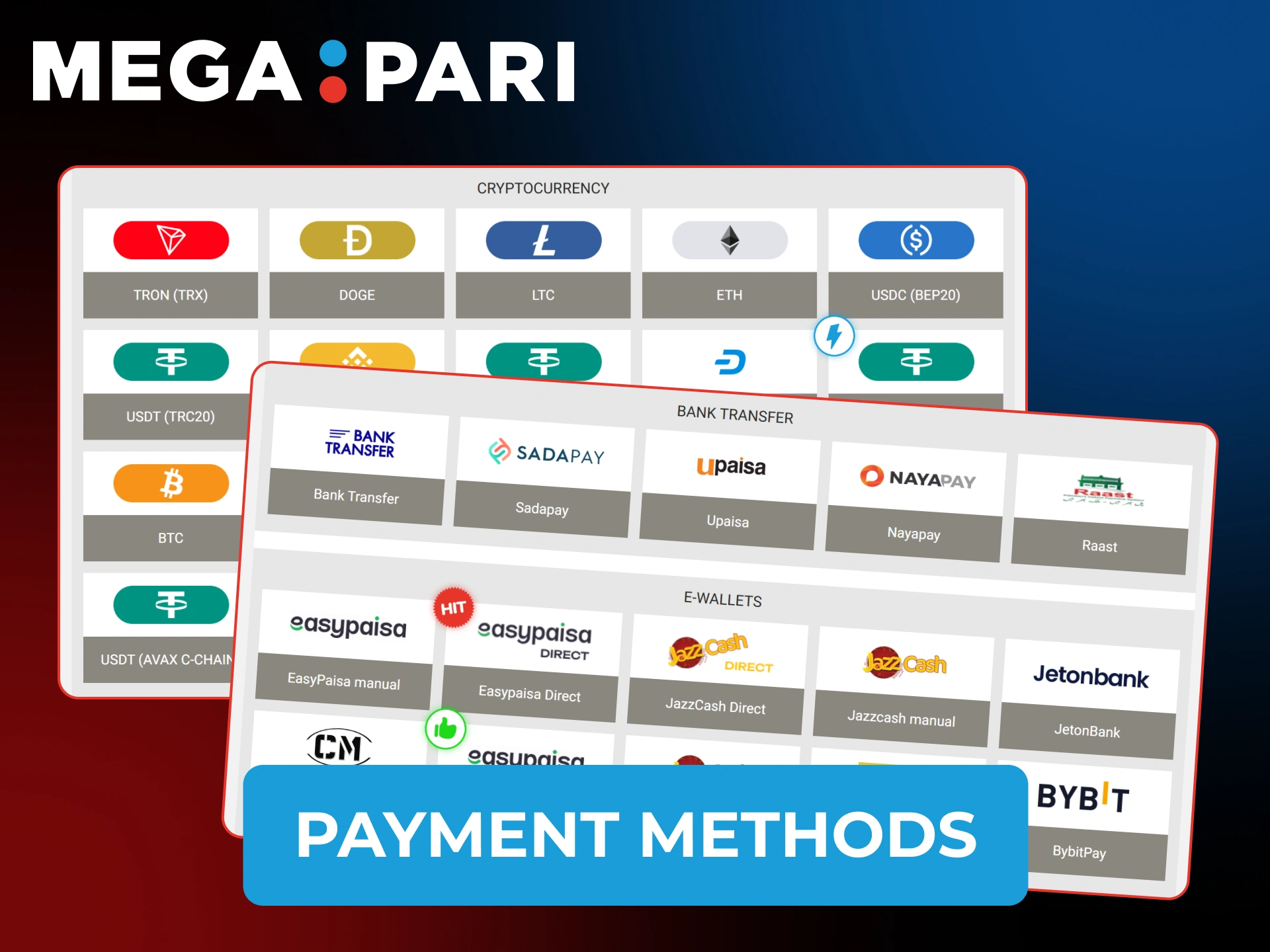 Use secure payment systems to fund your MegaPari Slots sessions.