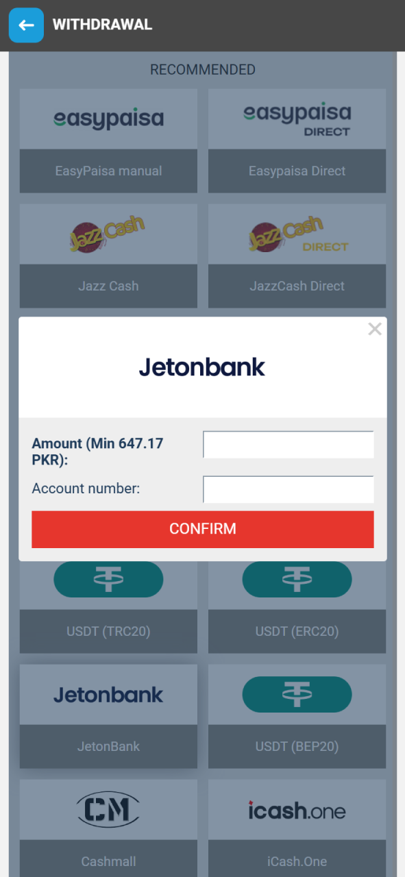 Cash out your successful returns from playing MegaPari Slots easily.